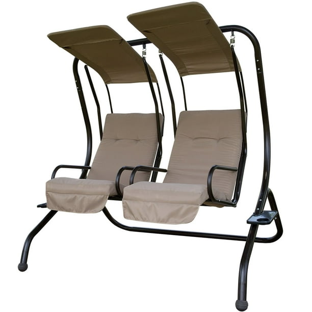 SunLife Porch Patio Glider Rocking Chair,PE Rattan Wicker Steel Frame Lawn Indoor Furniture